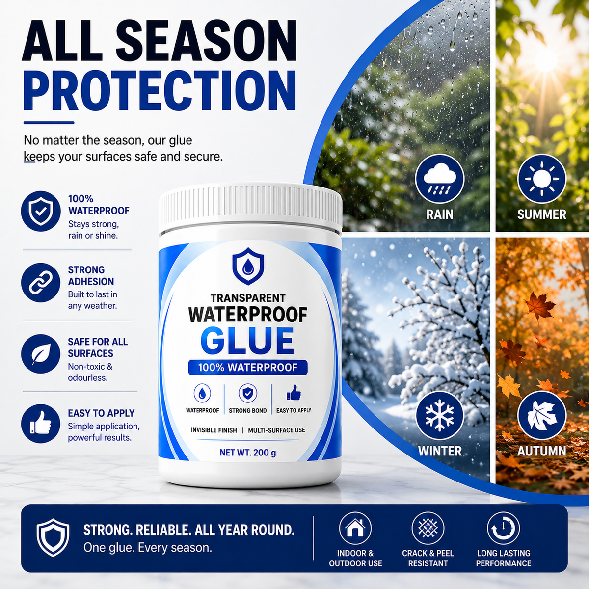 All-Purpose Transparent Waterproof Glue with Brush