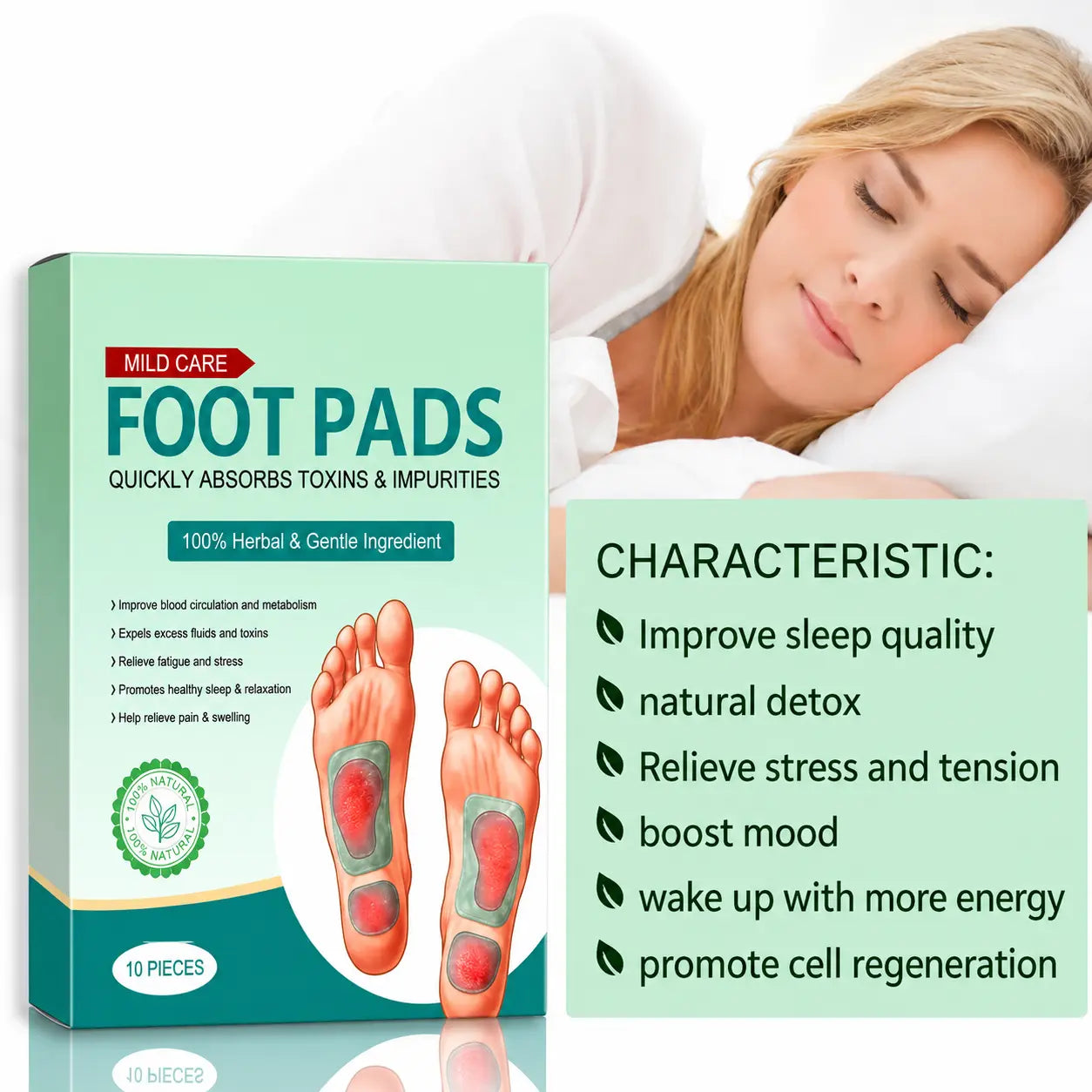 100% Merbal & Gentle Ingredient Detox Foot Patch