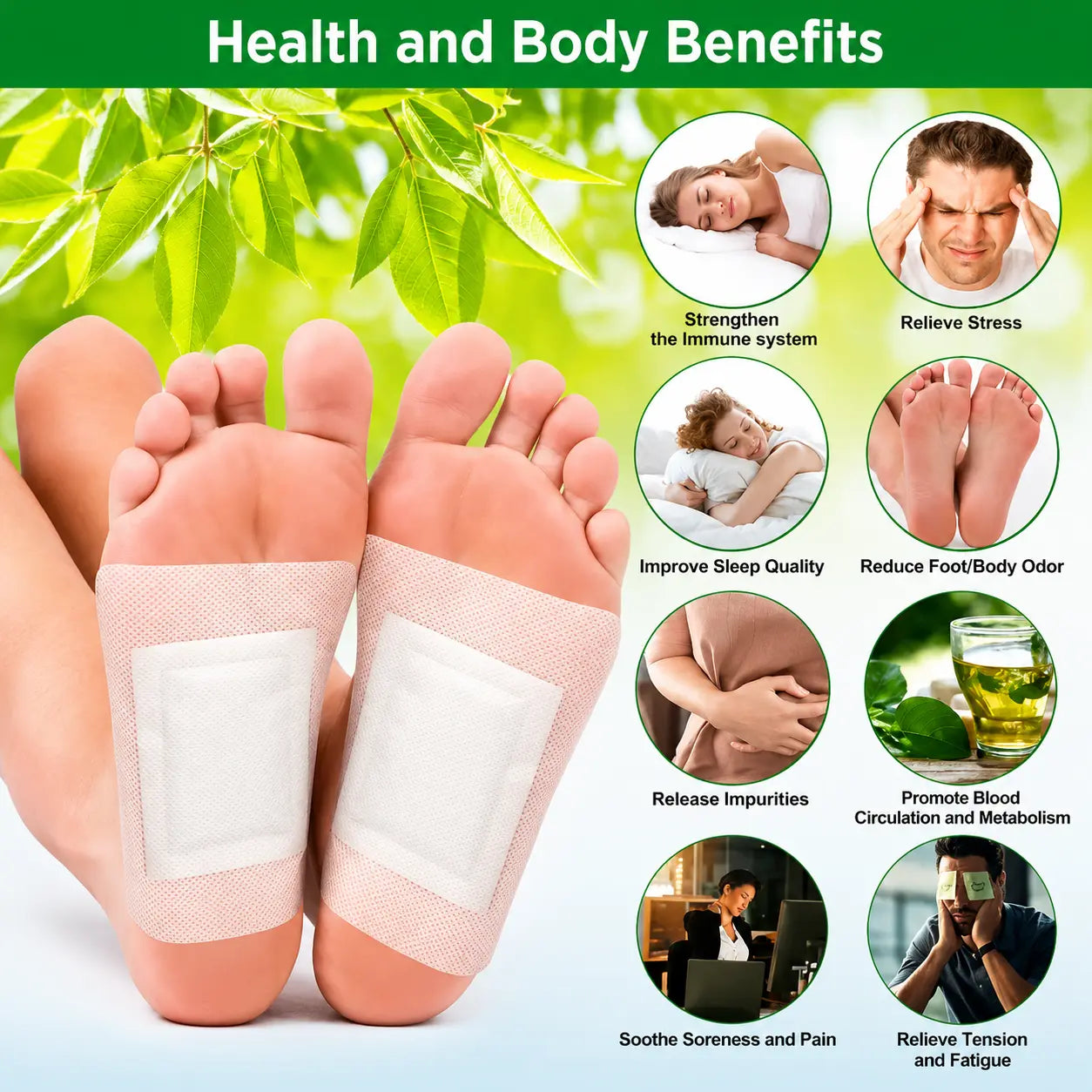 100% Merbal & Gentle Ingredient Detox Foot Patch