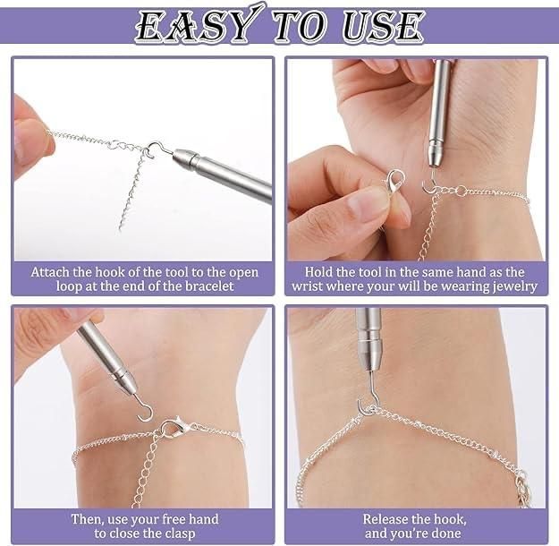 Bracelet Wearing Tool  Stainless Steel Fastening and Hooking Jewelry (Pack of 2)